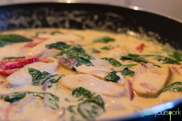 Creamy Chicken Linguine in Frypan