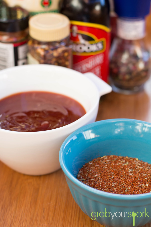 Spice Rub and BBQ Sauce Ingredients
