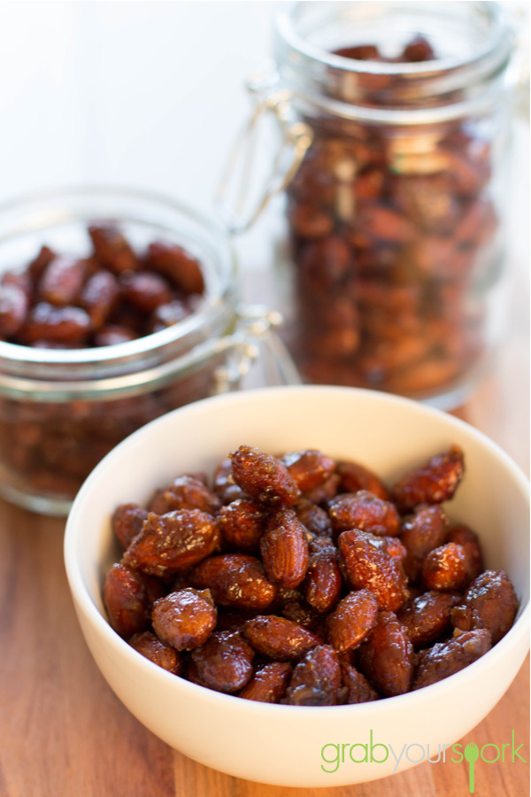 Bowl of Honey Ginger Almonds