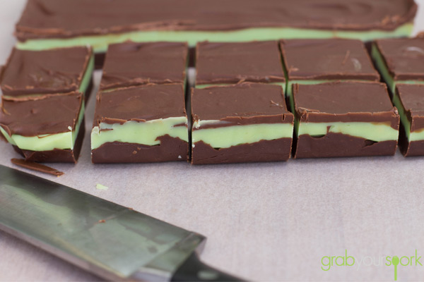 Choc Mint Fudge Slice