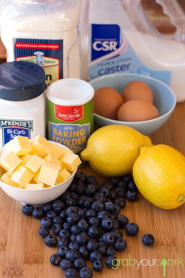 Blueberry and Lemon Cupcakes Ingredients