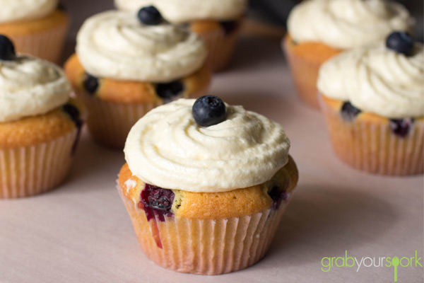 Blueberry and Lemon Cupcakes with Lemon Cream Cheese Icing