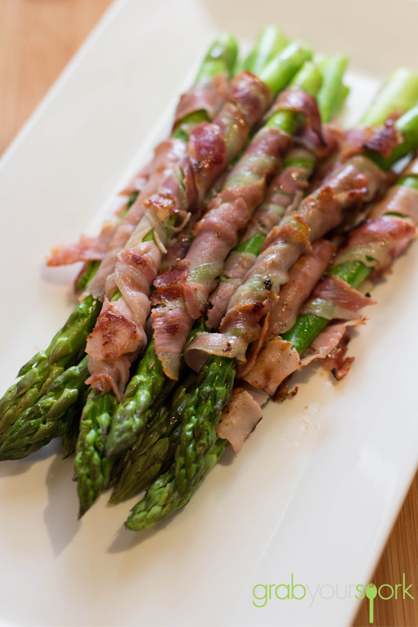 Prosciutto wrapped asparagus