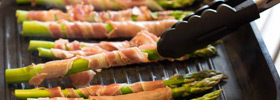 Prosciutto wrapped asparagus