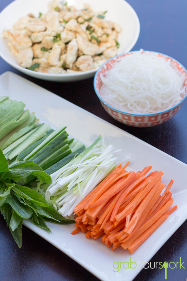 Vietnamese Rice Paper Rolls Ingredients Station