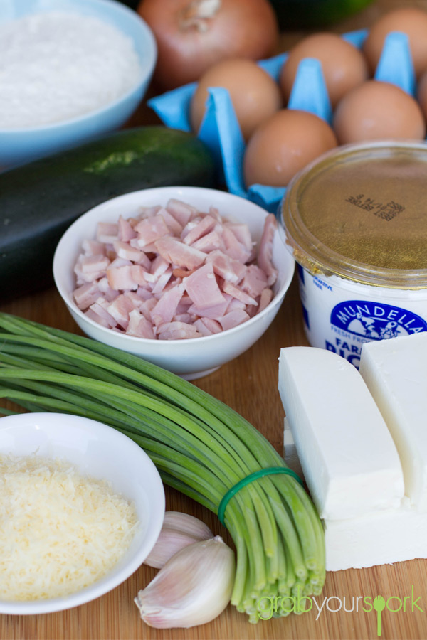 Zucchini and Bacon Slice Ingredients