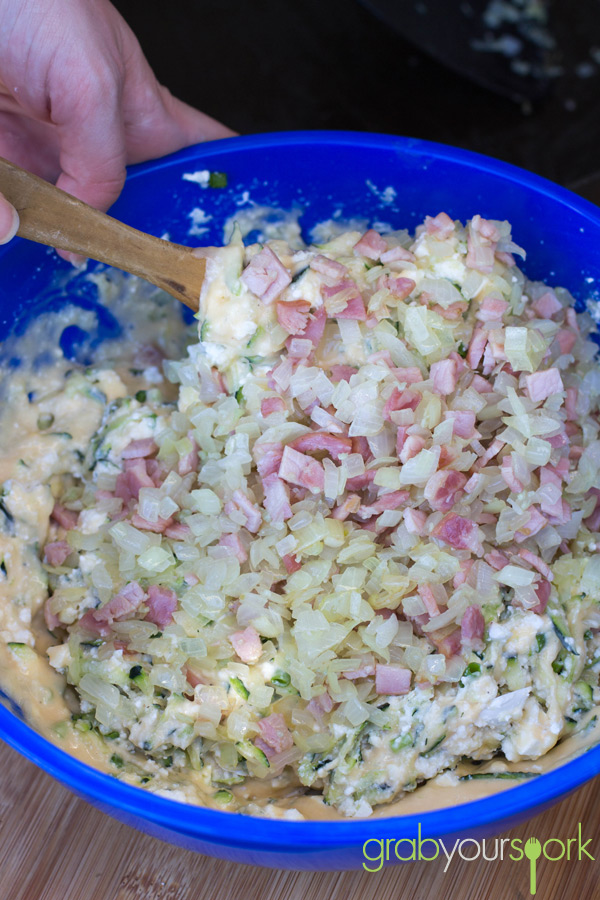 Zucchini and Bacon Slice Combining Ingredients