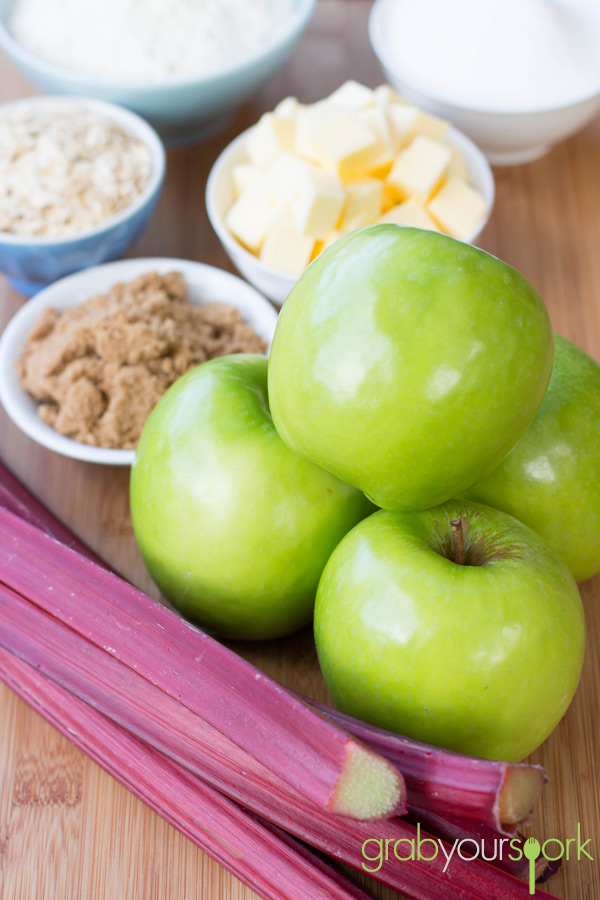 Apple and Rhubarb Crumble Ingredients