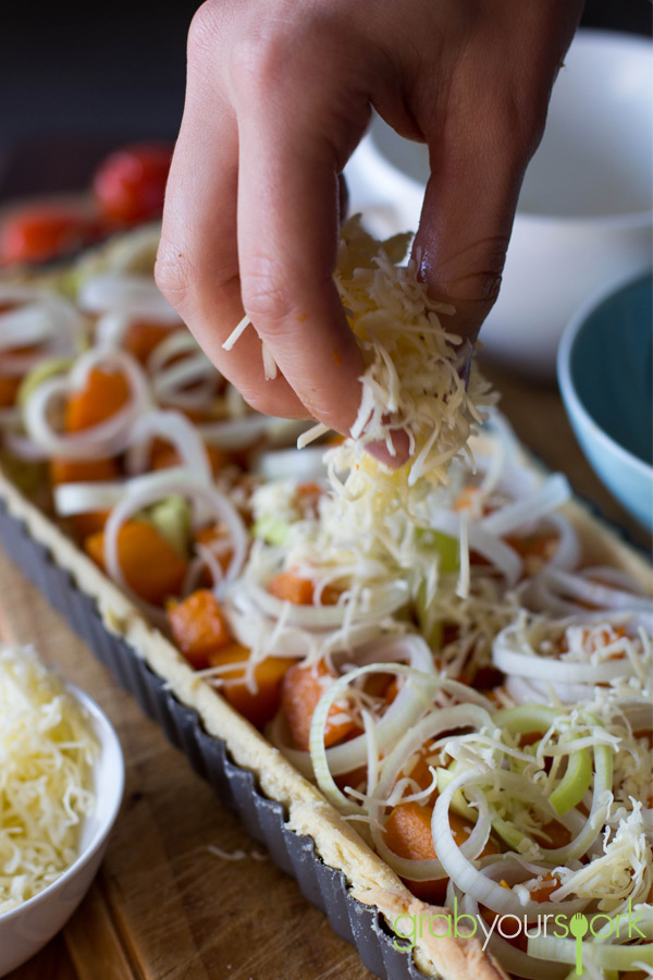 Pumpkin and leek tart recipe