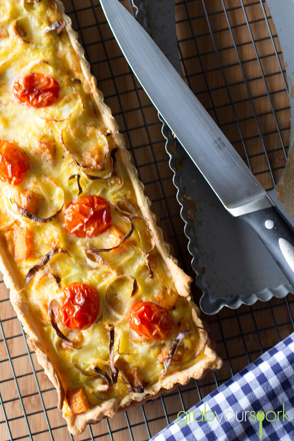 Pumpkin and leek tart recipe