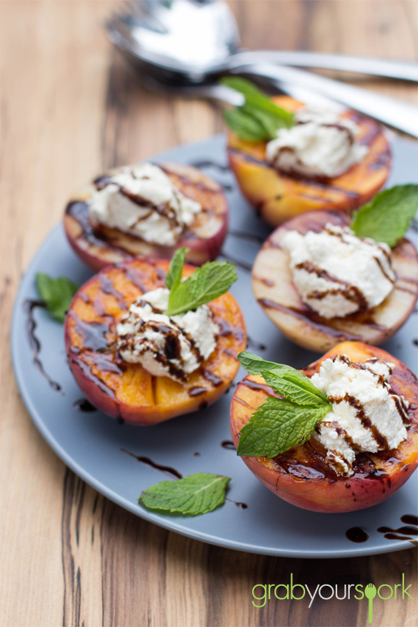 Grilled Peaches with Ricotta and Balsamic