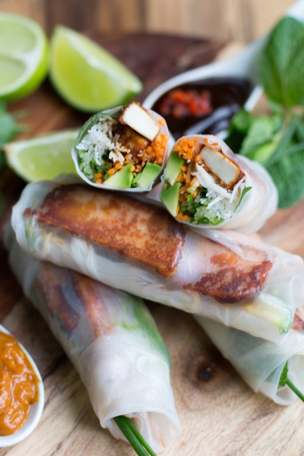 Vietnamese vegetarian rice paper rolls