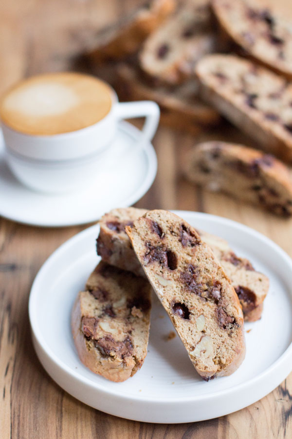 Choc chip coffee biscotti