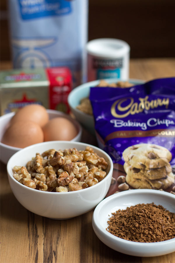 Choc chip coffee biscotti ingredients