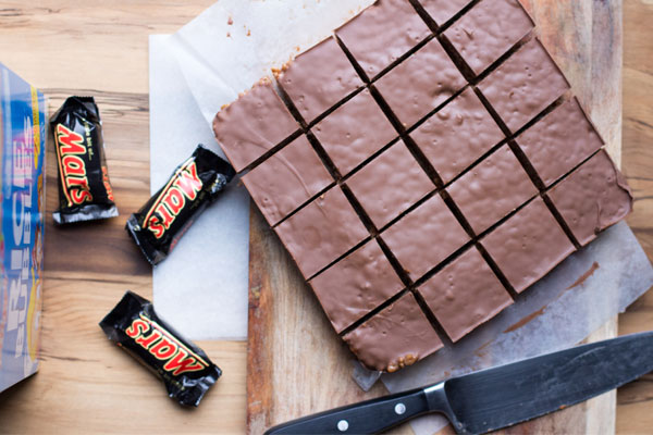 Sliced mars bar slice