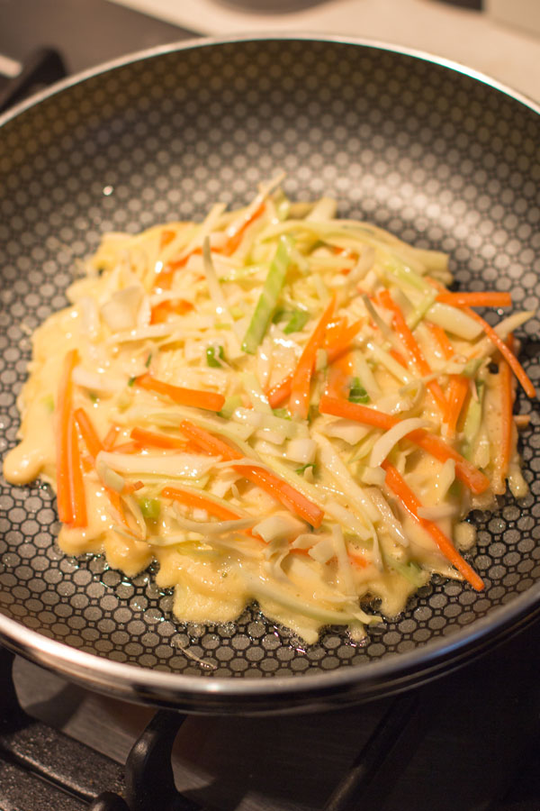 Cooking Japanese Okonomiyaki Recipe