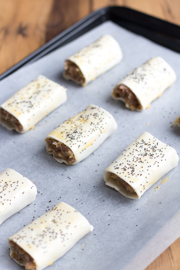 Caramelised Apple and Fennel Pork Sausage Rolls Recipe