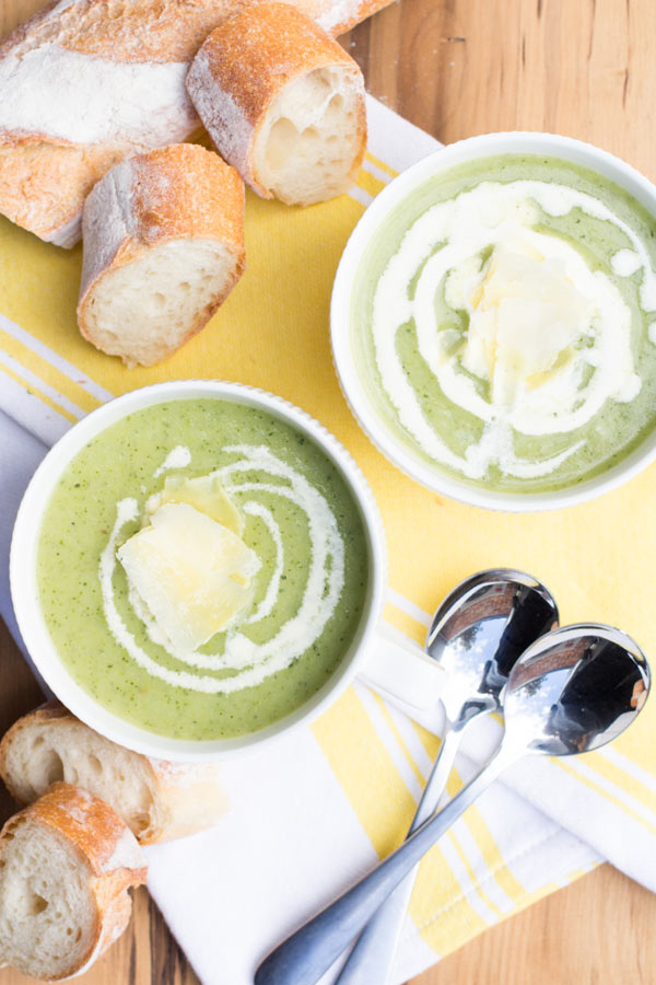 Two Bowls Healthy Vegetarian Zucchini Soup